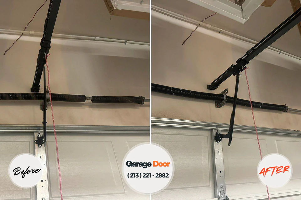 Before and after: garage door repair Buena Vista, VA